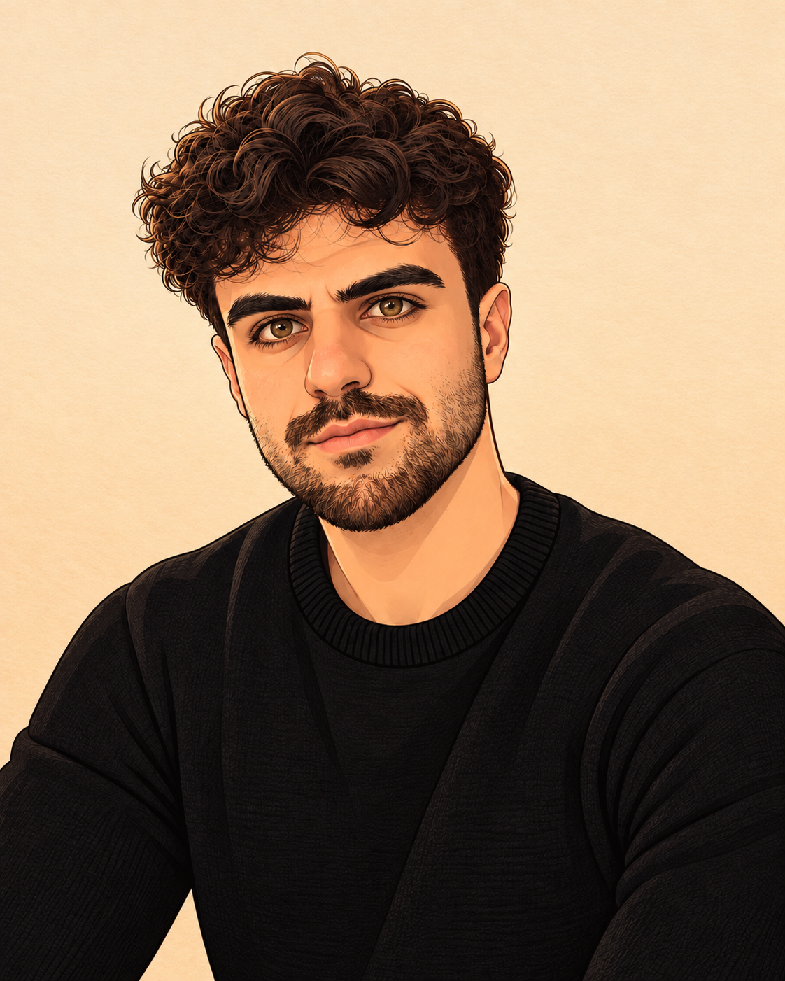 Illustrated portrait of Ismail Günay