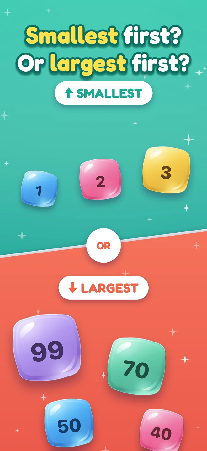 Smallest first? Or largest?